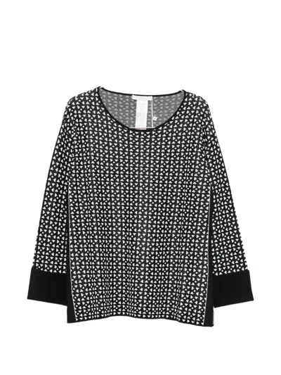Marina Rinaldi Geometric-pattern Long-sleeve Sweater In Multi