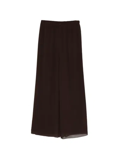 Marina Rinaldi Georgette Palazzo Pants In Brown