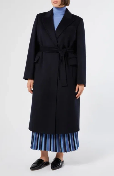 Marina Rinaldi Ghisa Virgin Wool Coat In Blue