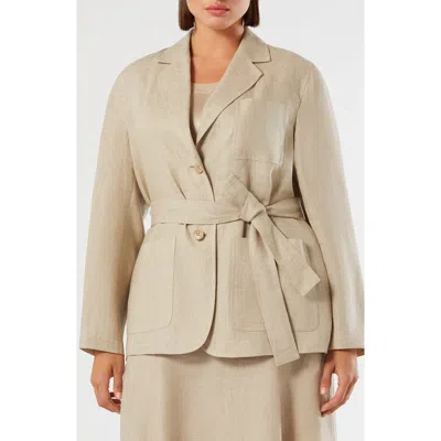 Marina Rinaldi Gioia Linen Jacket In Neutral