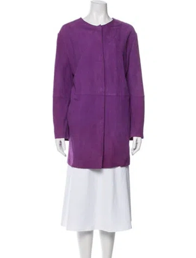 Pre-owned Marina Rinaldi Goat Leather Jacket In Purple