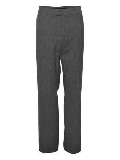 Pre-owned Marina Rinaldi Concealed-fastening Trousers In Gray