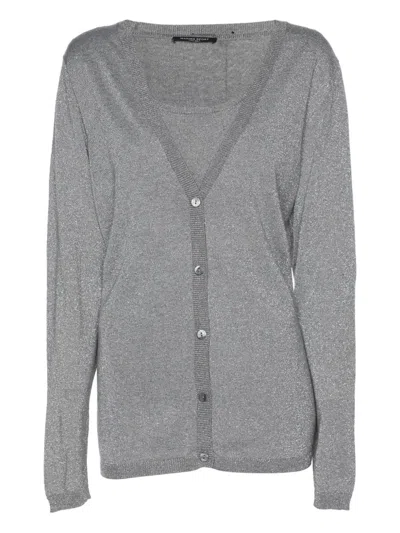Pre-owned Marina Rinaldi Button-up Cardigan In Gray