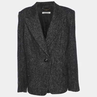 Marina Rinaldi Grey Tweed Single Breasted Blazer In Multi