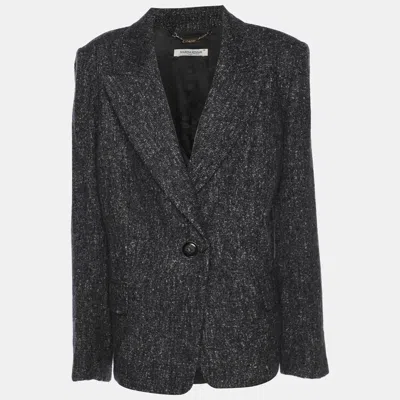 Marina Rinaldi Grey Tweed Single Breasted Blazer In Gray
