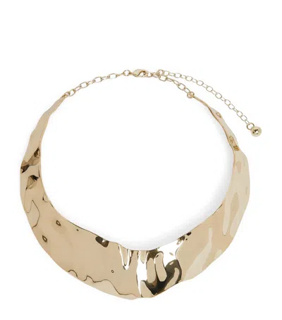 Marina Rinaldi Hammered Choker In Yellow