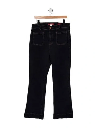 Pre-owned Marina Rinaldi High-rise Flared Jeans In Black