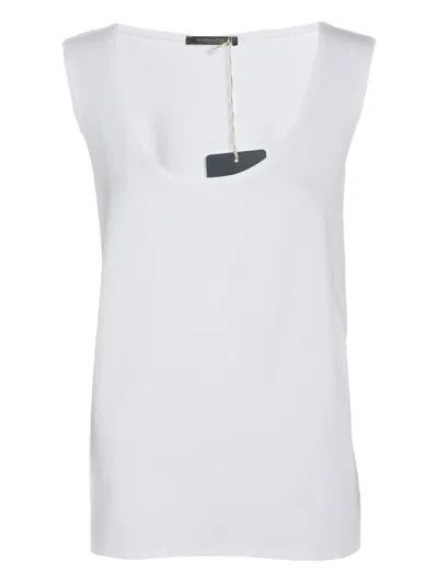 Pre-owned Marina Rinaldi Jersey Scoop-neck Camisole In White