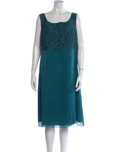 Pre-owned Marina Rinaldi Lace Pattern Midi Length Dress In Blue