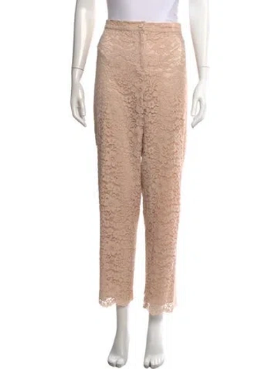 Pre-owned Marina Rinaldi Lace Pattern Straight Leg Pants In Neutral