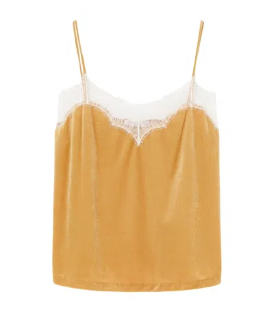 Marina Rinaldi Lace-trim Cami Top In Orange