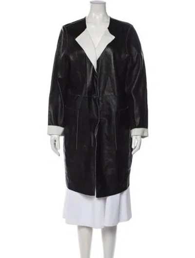 Pre-owned Marina Rinaldi Lambskin Coat In Black
