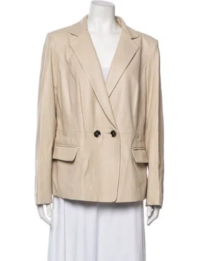 Pre-owned Marina Rinaldi Leather Blazer In Orange