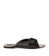 Marina Rinaldi Leather Nave Slides In Brown