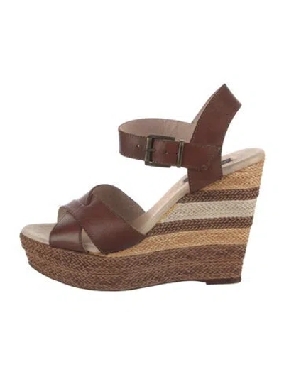 Pre-owned Marina Rinaldi Leather Sandals In Brown