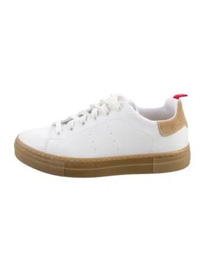 Pre-owned Marina Rinaldi Leather Sneakers In White