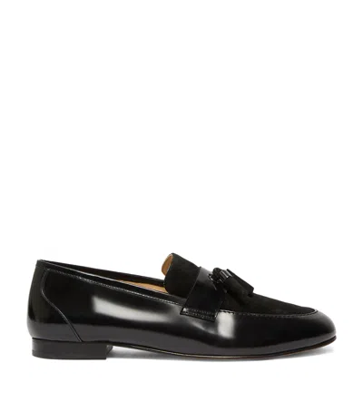 Marina Rinaldi Leather-suede Moccasins In Black