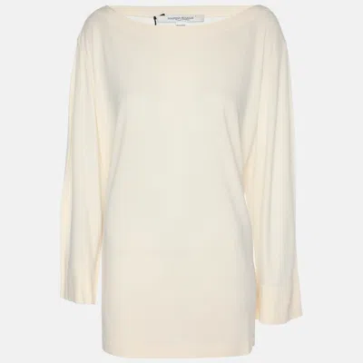 Pre-owned Marina Rinaldi Light Beige Long Sleeve Sweater L In Sand