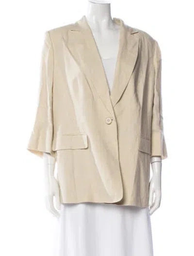 Pre-owned Marina Rinaldi Linen Blazer In Yellow