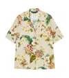 Marina Rinaldi Linen-cotton Floral Braies Shirt In Beige