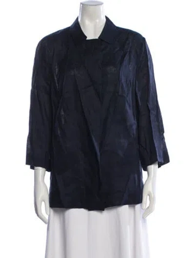 Pre-owned Marina Rinaldi Linen Evening Jacket In Blue
