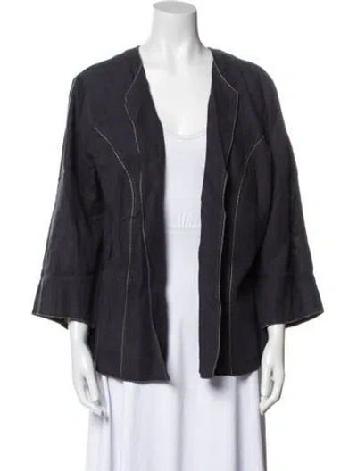 Pre-owned Marina Rinaldi Linen Jacket In Blue