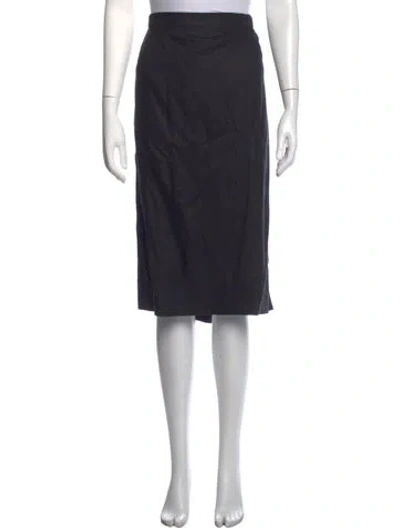 Pre-owned Marina Rinaldi Linen Midi Length Skirt W/ Tags In Black