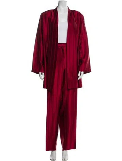 Pre-owned Marina Rinaldi Linen Pant Set In Red