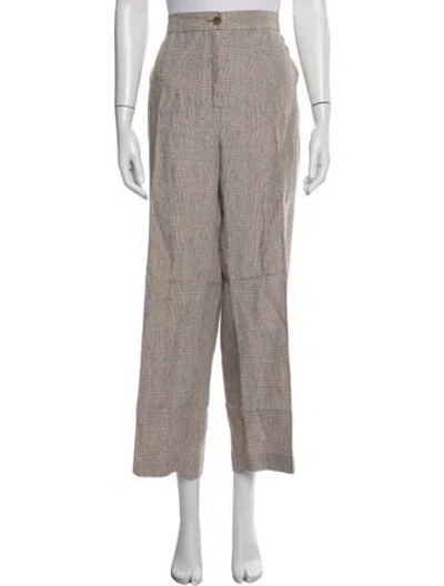 Pre-owned Marina Rinaldi Linen Straight Leg Pants In Multicolor