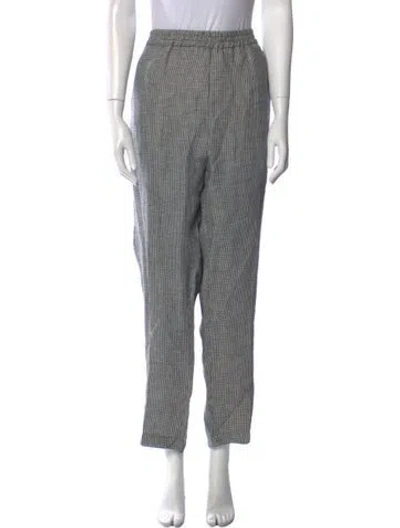 Pre-owned Marina Rinaldi Linen Straight Leg Pants W/ Tags In Silver