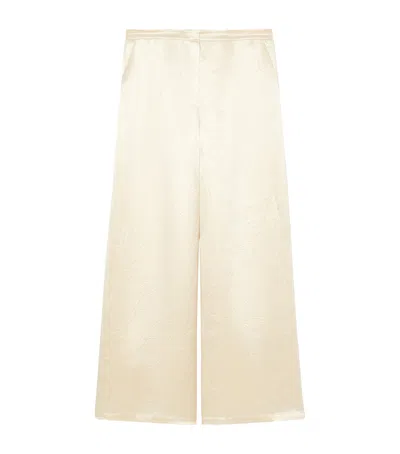 Marina Rinaldi Linen Straight Trousers In Neutral