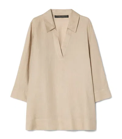 Marina Rinaldi Linen Tunic In Pink