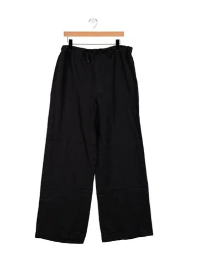 Pre-owned Marina Rinaldi Linen Wide Leg Pants In Blue
