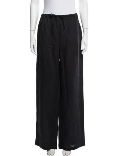 Pre-owned Marina Rinaldi Linen Wide Leg Pants W/ Tags In Black