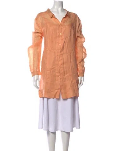 Pre-owned Marina Rinaldi Long Sleeve Tunic In Orange