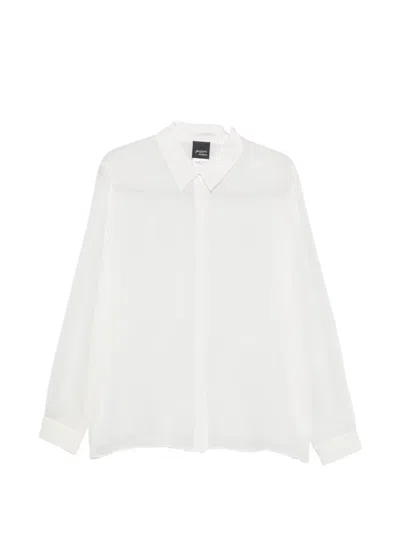 Marina Rinaldi Long-sleeve Buttoned Shirt In White