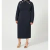 Marina Rinaldi Plus Loretta Knitted Dress In Blue