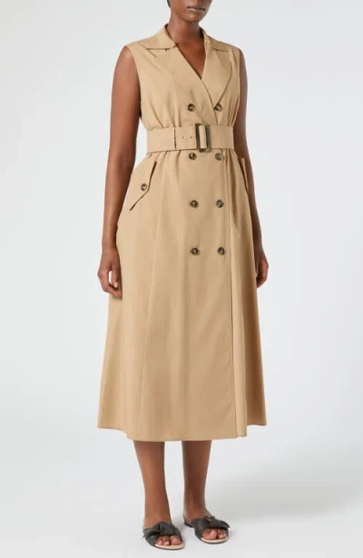 Marina Rinaldi Magnete Sleeveless Trench Dress In Hazelnut Brown