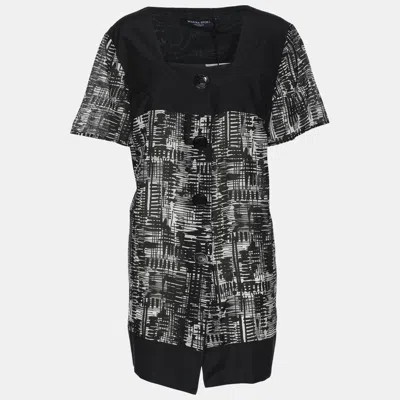 Marina Rinaldi Marina Sport By  Black/white Chiffon Square Neck Tops