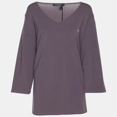 Pre-owned Marina Rinaldi Marina Sport By  Lilac Jersey Logo Top L In Purple
