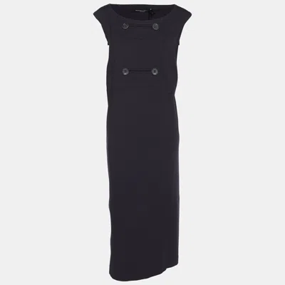 Marina Rinaldi Marina Sport By  Navy Blue Jersey Sleeveless Dress In Black