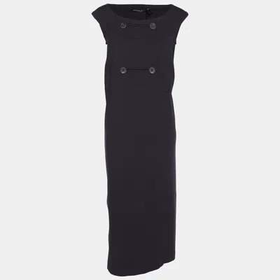 Pre-owned Marina Rinaldi Marina Sport By  Navy Blue Jersey Sleeveless Dress L