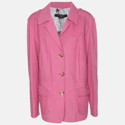 Marina Rinaldi Marina Sport By  Pink Leather Breasted Blazer