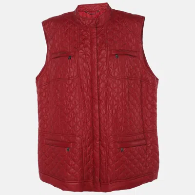 Marina Rinaldi Marina Sport By  Red Quilted Nylon Light Vest Jacket
