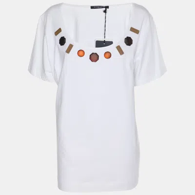Marina Rinaldi Marina Sport By  White Jersey Embellished T-shirt