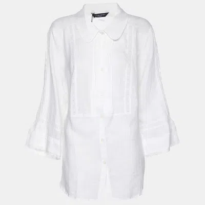 Marina Rinaldi Marina Sport By  White Line Embroidered Button Front Shirt