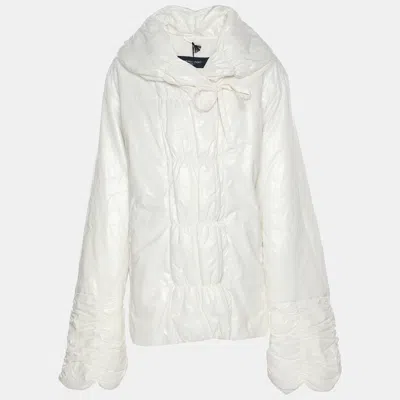 Pre-owned Marina Rinaldi Marina Sport By  White Nylon Puffer Jacket L