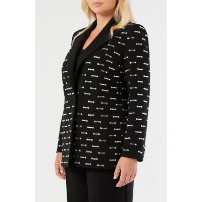 Marina Rinaldi Mecsmalto Rhinestone Detail Jacket In Black