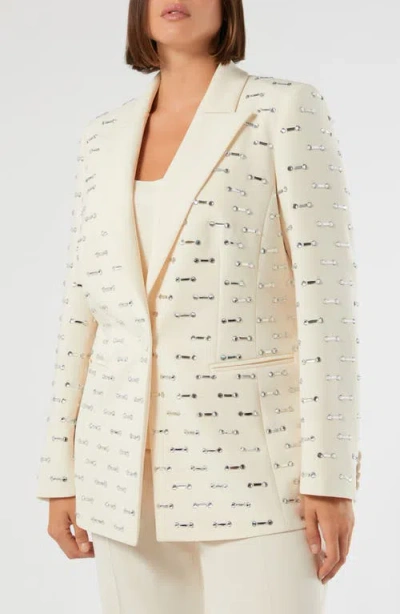 Marina Rinaldi Mescmalto Rhinestone Detail Jacket In Yellow