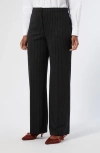 Marina Rinaldi Michela Pinstripe Stretch Jersey Pants In Black